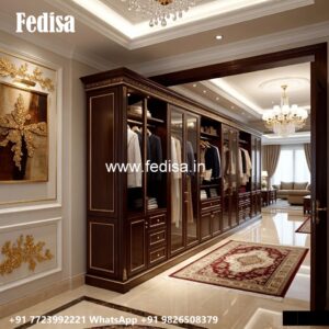 Wooden Wardrobe Design with Elegant Detailing No-045