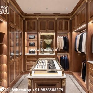 Elegant Wardrobe Design with Mirror Panels No-074