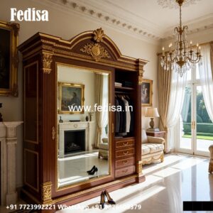 Stylish Wardrobe Design with Wooden Texture No-087