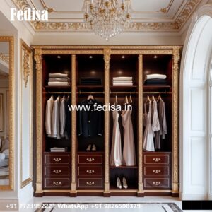 Stylish Wardrobe Design with Premium Wood Finish No-235