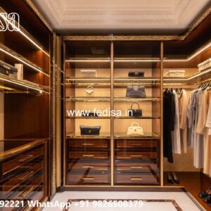 Modern Wardrobe Design with Wooden Accents No-254