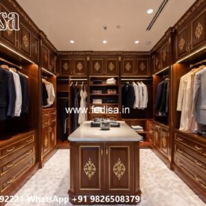Classic Wardrobe Design with Carved Doors No-632