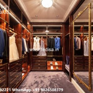 Classic Wardrobe Design with Gold Accents No-636