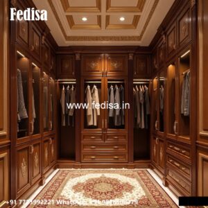 Classic Wardrobe Design with Beautiful Carvings No-675