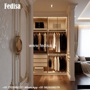 Classic Wardrobe Design with Wooden Texture No-678