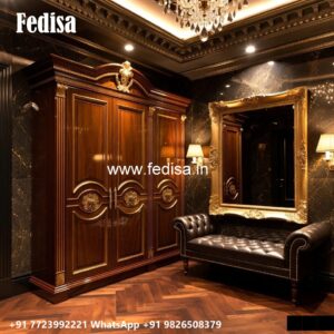 Traditional Wardrobe Design with Custom Features No-682