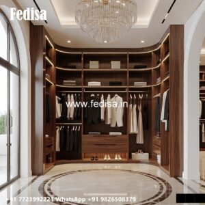Elegant Closet Design with Wooden Finish No-709