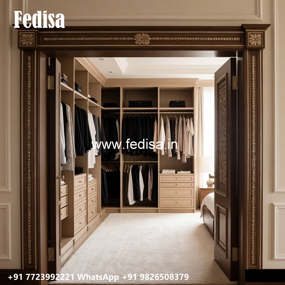 Elegant Bedroom Closet with Wooden Beauty No-762