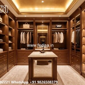 Traditional Wooden Closet with Elegant Details No-831
