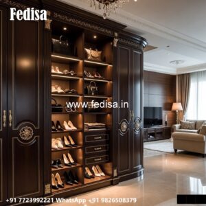 Luxury Wardrobe Design with Artistic Mirrors No-870