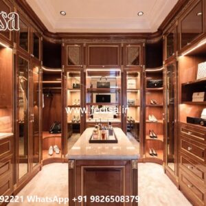 Modern Wardrobe Design with Glass and Wood No-923