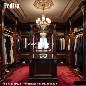 Wooden Wardrobe Design with Elegant Detailing No-944