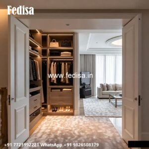 Elegant Wardrobe Design with Mirror Panels No-973