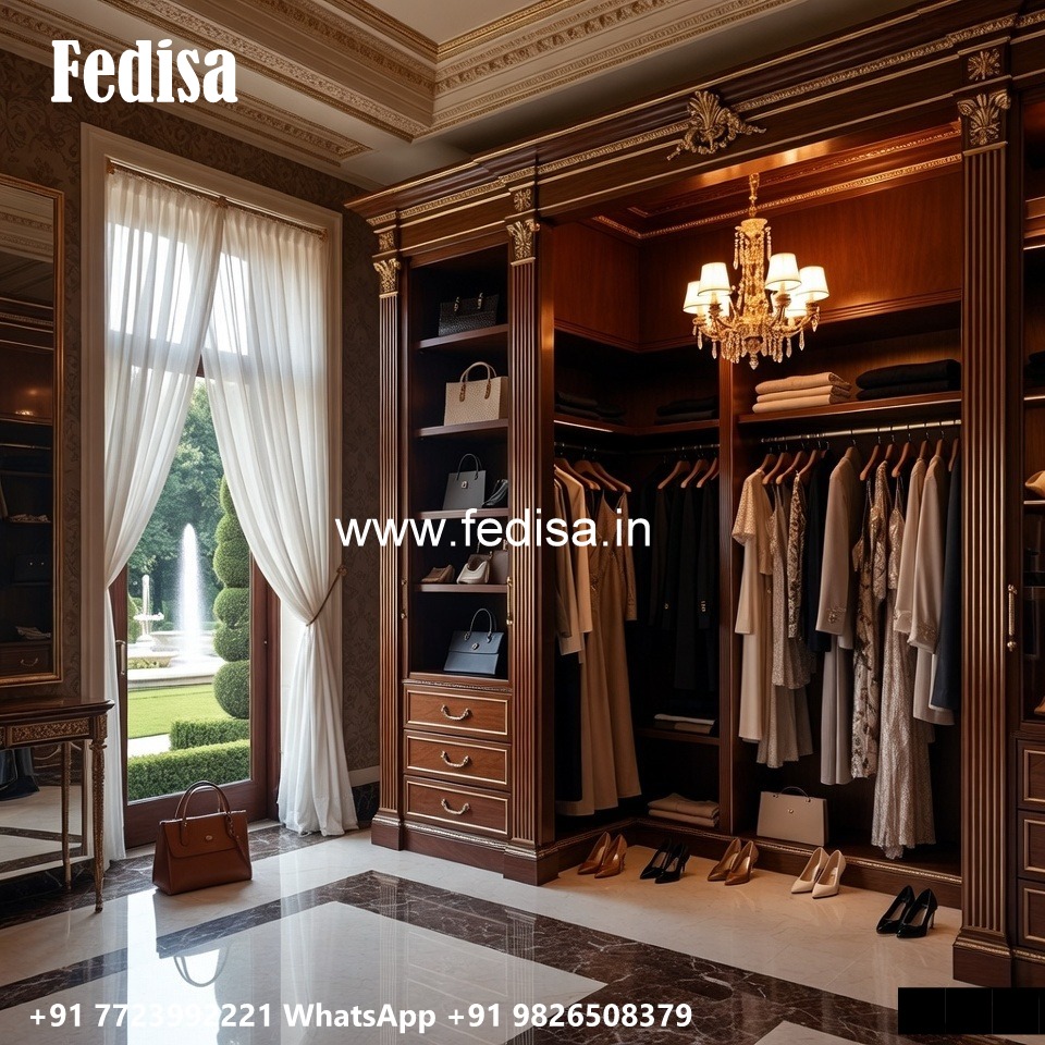 Stylish Wardrobe Design with Wooden Texture No-986