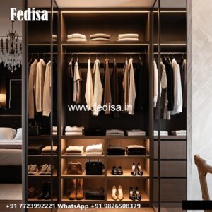 Contemporary Wardrobe Design with Glass Accents No-988
