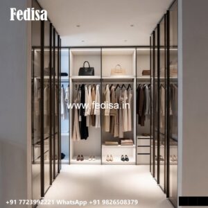 Contemporary Wardrobe Design with Wooden Panels No-1056