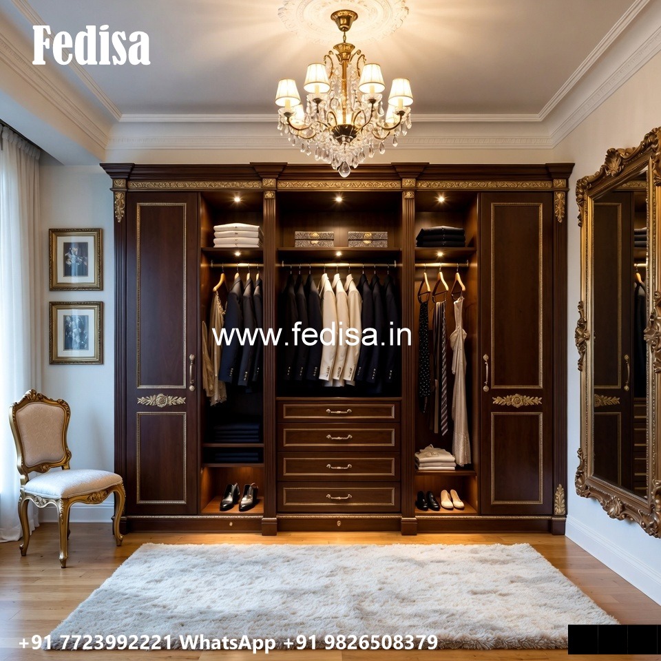 Elegant Wardrobe Design with LED Accents No-1081