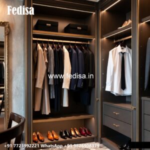 Elegant Wardrobe Design with Decorative Mirrors No-1126