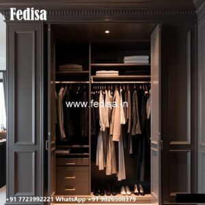 Modern Wardrobe Design with Wooden Accents No-1153