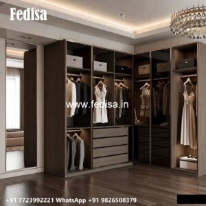 Elegant Wardrobe Design with Modern Mirror Finish No-1186