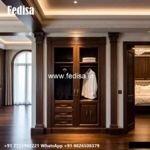 Classic Wardrobe Design with Gold Accents No-1535