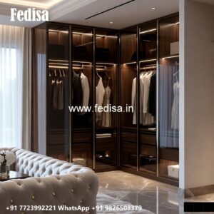 Traditional Wardrobe Design with Mirror Finish No-1536
