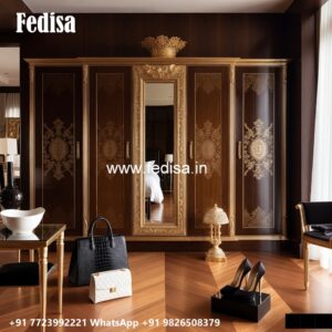 Classic Wardrobe Design with Artistic Carvings No-1550