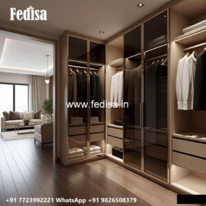 Elegant Closet Design with Wooden Finish No-1608