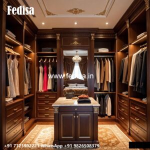 Elegant Wooden Closet with Decorative Panels No-1621