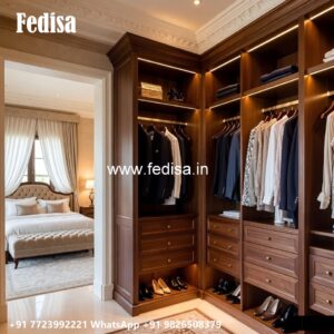 Elegant Wardrobe Design with Rich Wood Texture No-1655