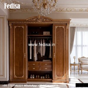 Classic Wardrobe Design with Elegant Shelving No-1668