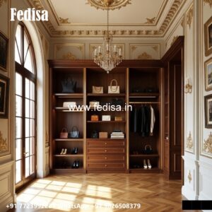 Modern Wardrobe Design with Glass and Wood No-1822