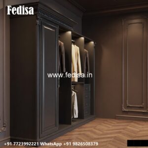 Elegant Wardrobe Design with Gold Accents No-1826