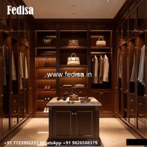 Modern Wardrobe Design with Open Shelving No-1834