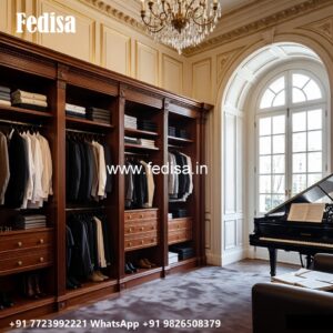 Stylish Wardrobe Design with Wooden Texture No-1885