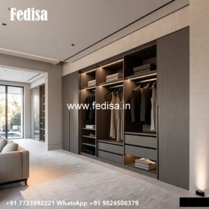 Contemporary Wardrobe Design with LED Features No-1919