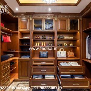 Contemporary Wardrobe Design with Wooden Panels No-1955