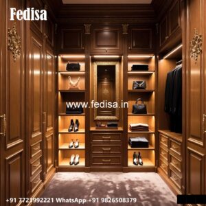 Premium Wardrobe Design with Wooden Texture No-1983