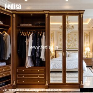 Stylish Sliding Wardrobe Design with Glass Finish No-2041
