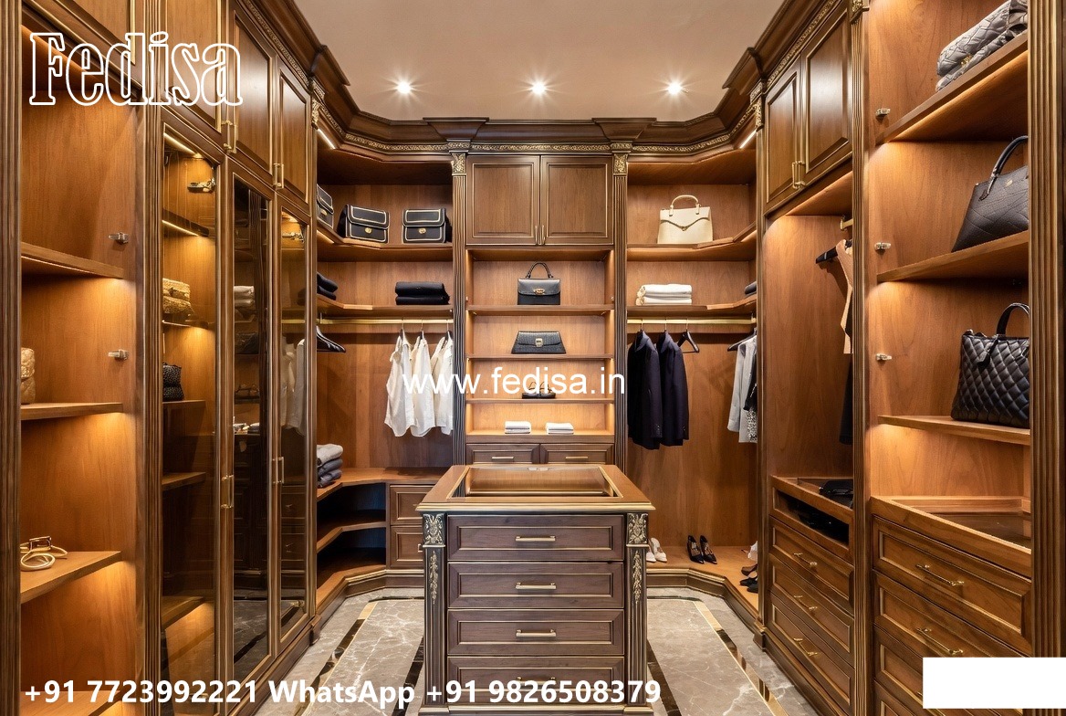 Modern Wardrobe Design with Wooden Accents No-2052