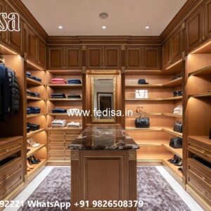 Stylish Wardrobe Design with Decorative Elements No-2061