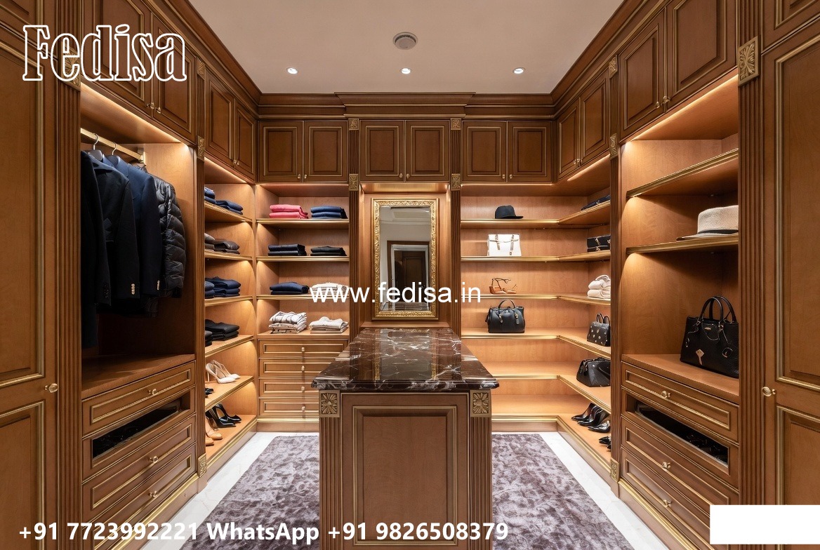 Stylish Wardrobe Design with Decorative Elements No-2061