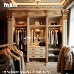 Luxury Bedroom Wardrobe Design with Smart Features No-2076