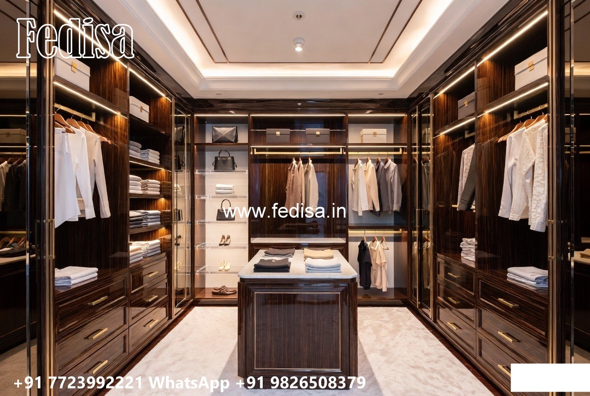 Classic Wardrobe Design with Brass Handles No-2424