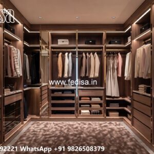 Classic Wardrobe Design with Gold Accents No-2434