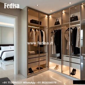 Classic Wardrobe Design with Wooden Texture No-2476