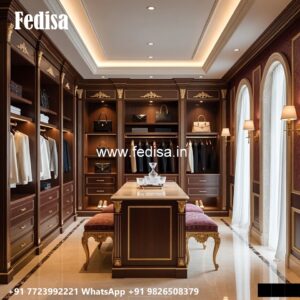 Elegant Wooden Closet with Decorative Panels No-2520