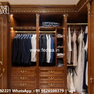 Classic Bedroom Closet with Wooden Texture No-2609