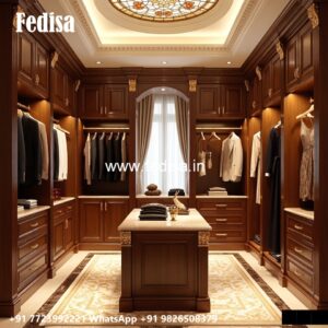 Premium Wooden Wardrobe with Decorative Mirrors No-2694