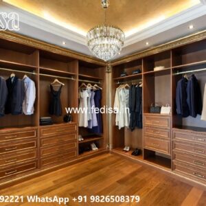 Modern Wardrobe Design with Glass and Wood No-2721